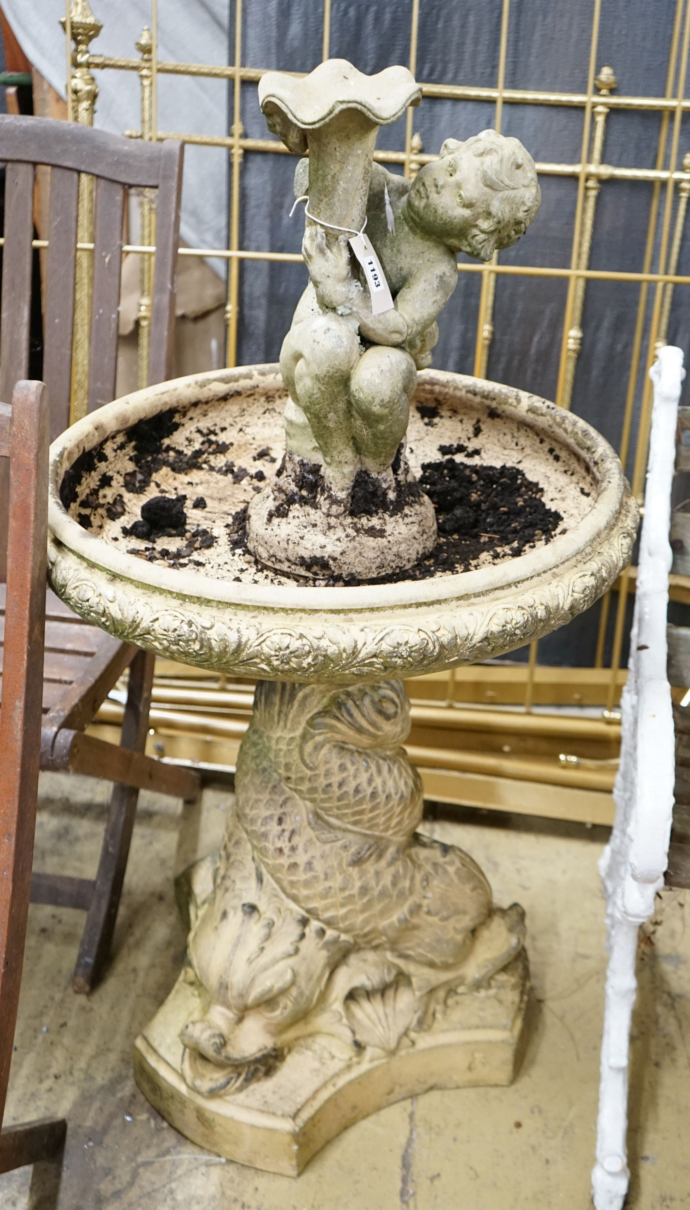 A Doulton Lambeth stoneware garden fountain, diameter 60cm, height 112cm